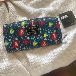 Loungefly Disney Ariel and Flounder Blue Wallet